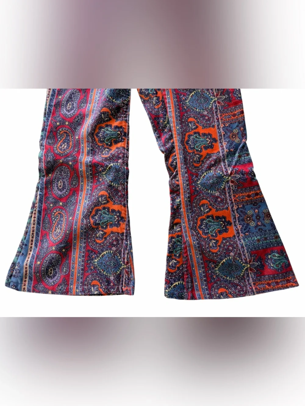 Ralph Lauren Paisley Flare Bell-Bottom Legs Pants Multicolor Print Kids 6X NWT